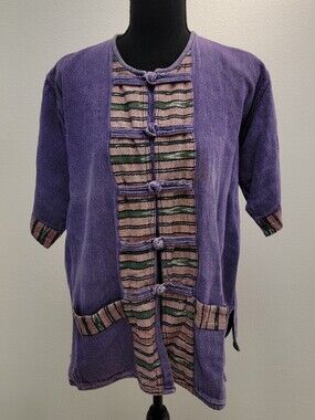 Ethnic Style Lightweight Button Front Jacket